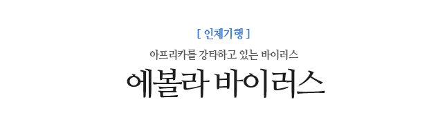 에볼라 바이러스 아프리카를 강타하고 있는 바이러스