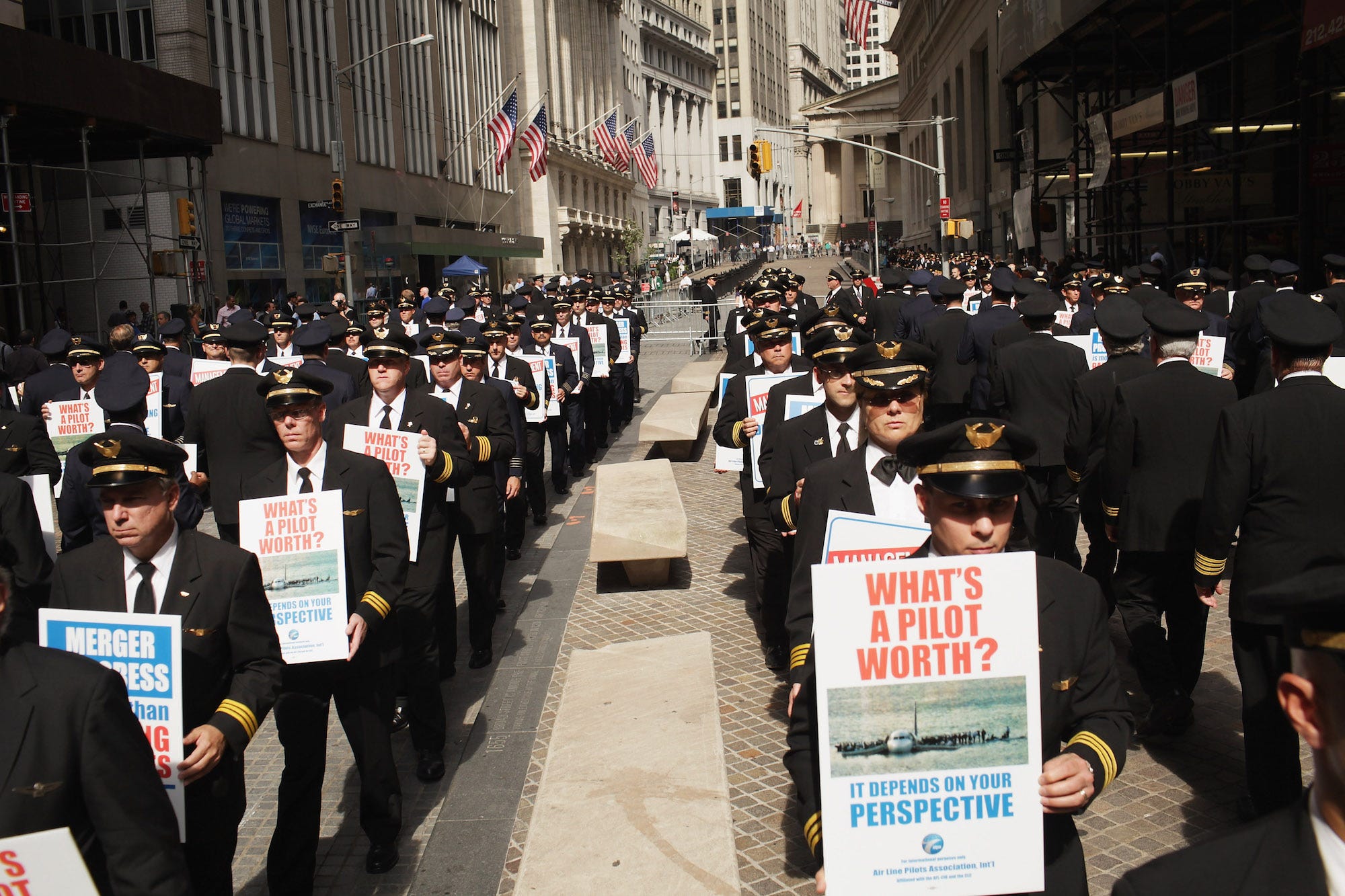 airline pilots protest