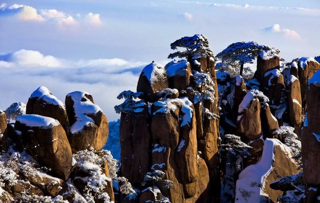 黄山峰雪美