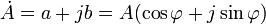 \dot{A}=a+jb=A(\cos\varphi+j\sin\varphi)