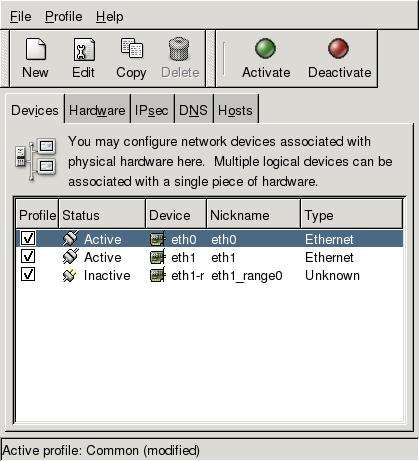 Red hat enterprise Linux 5 configure the network card - system-config-network