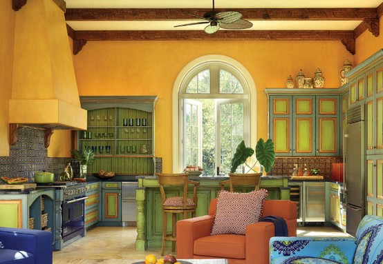 Colorful Open Kitchen