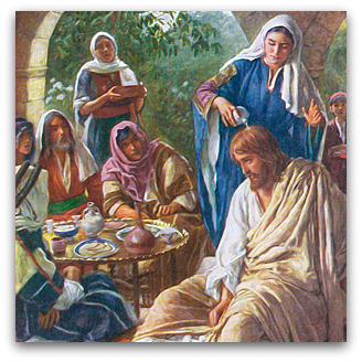 Detail from 'Mary, Lazarus' Sister, Anoints Jesus' by Harold Copping