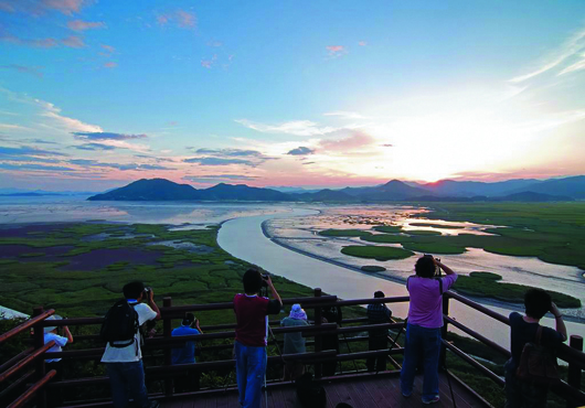 순천만 일몰, 용산전망대.