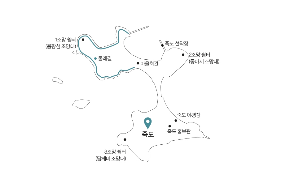 홍성 죽도 지도. 일러스트 / 김지애 디자이너