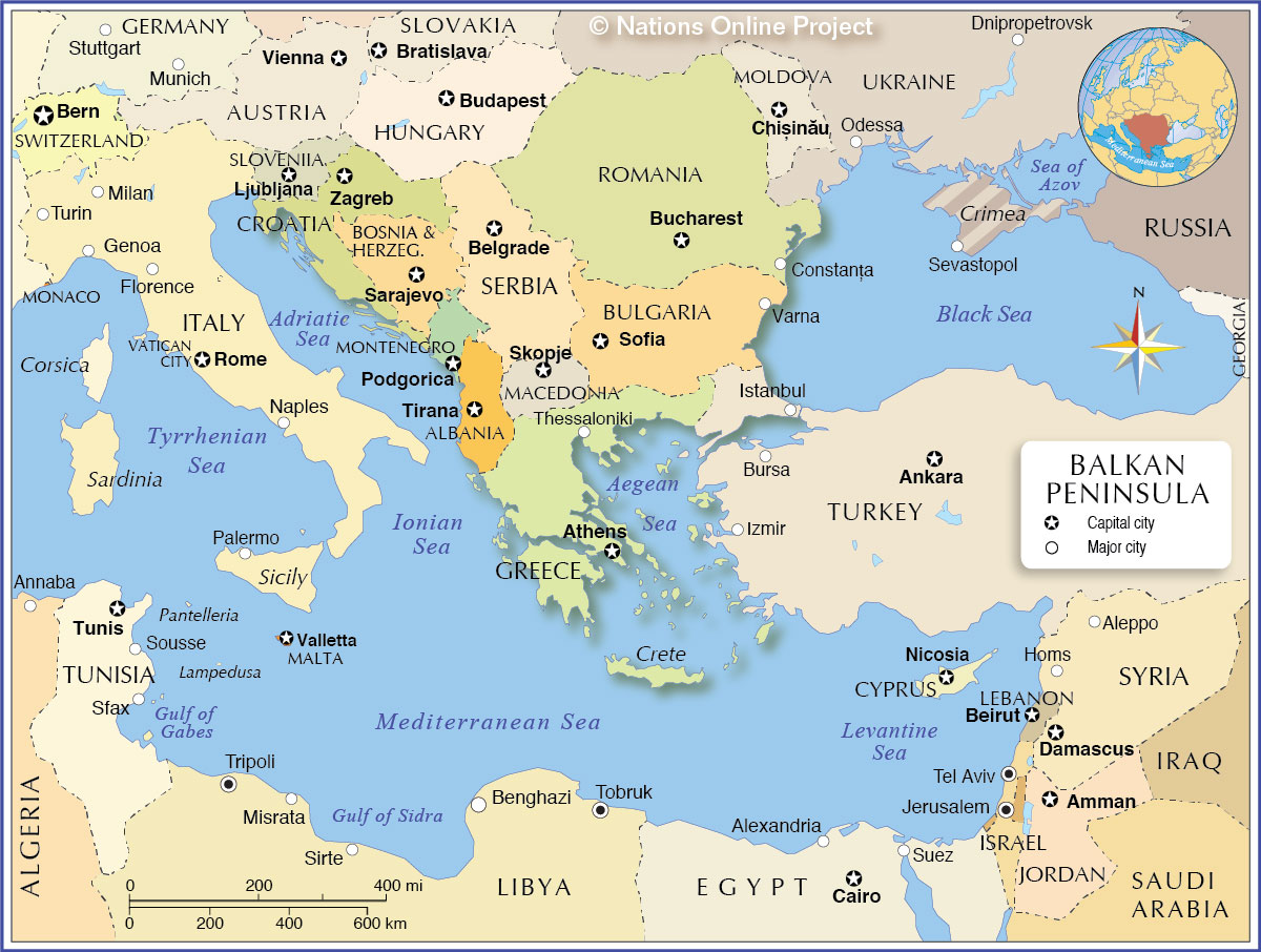 Map of the Balkan Peninsula Balkan Peninsula Map