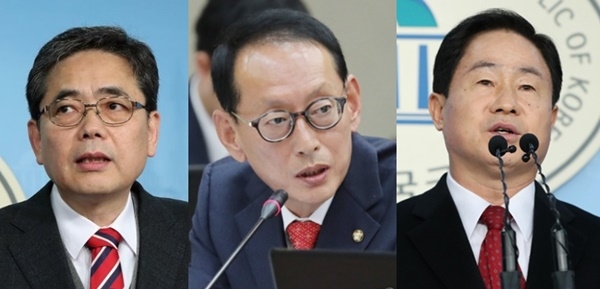 자유한국당 내 검사 출신 (왼쪽부터) 곽상도, 김도읍, 주광덕 의원.(사진=연합뉴스)