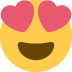 하트 모양 눈을 한 웃는 표정 😍