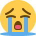 크게 우는 얼굴 😭