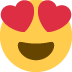 하트 모양 눈을 한 웃는 표정 😍