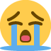 크게 우는 얼굴 😭