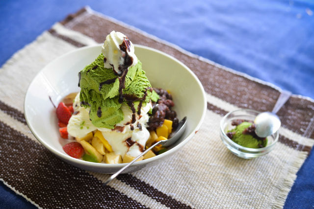 CHAYA'S CREAM ANMITSU. Enjoy a medley of fresh fruits, red beans, and Baguio’s best homemade green tea ice cream. Photo by Nikka Corsino