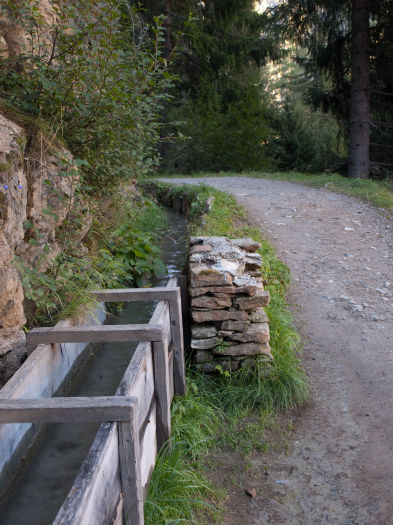 The trail following a small bisse The trail following a small bisse