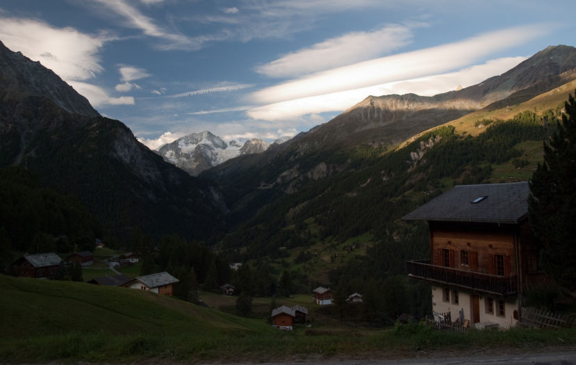 Looking up the valley towards Arolla from La Sage Looking up the valley towards Arolla from La Sage