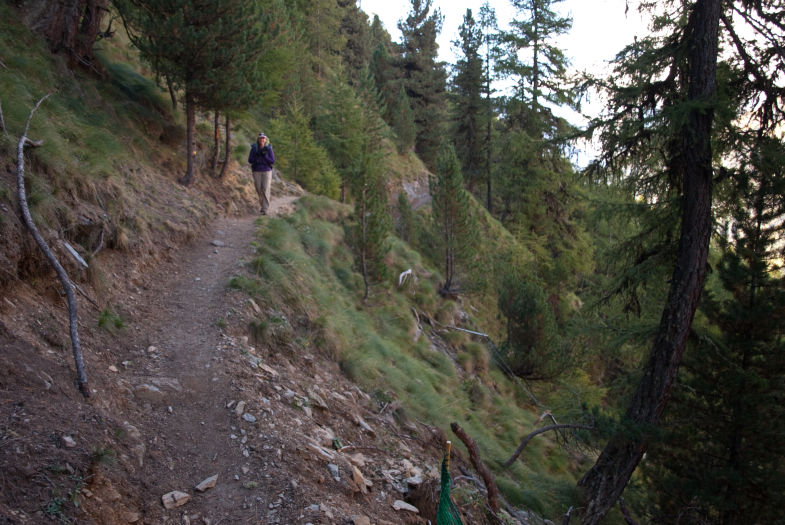 Hiking up out of Zinal Hiking up out of Zinal