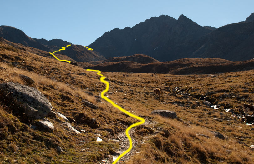 Route up Augustbordpass Route up Augustbordpass