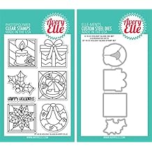 Avery Elle - Holiday Glass Clear Stamps and Dies Set - 2 item bundle