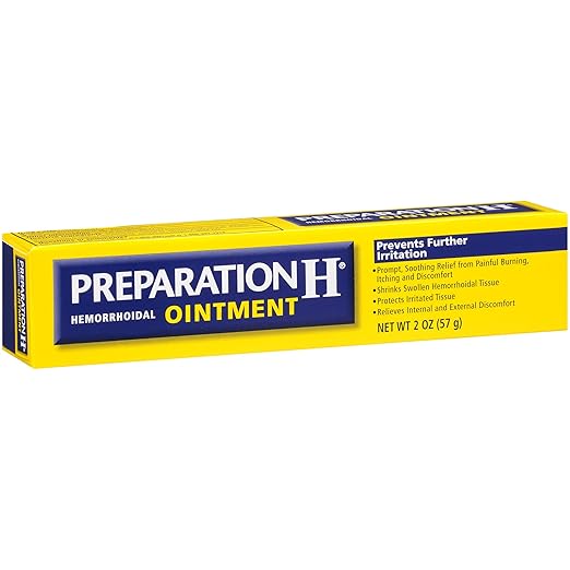 Preparation H Hemorrhoid Symptom Treatment Ointment, Itching, Burning and Discomfort Relief, Tube (2.0 Ounce)