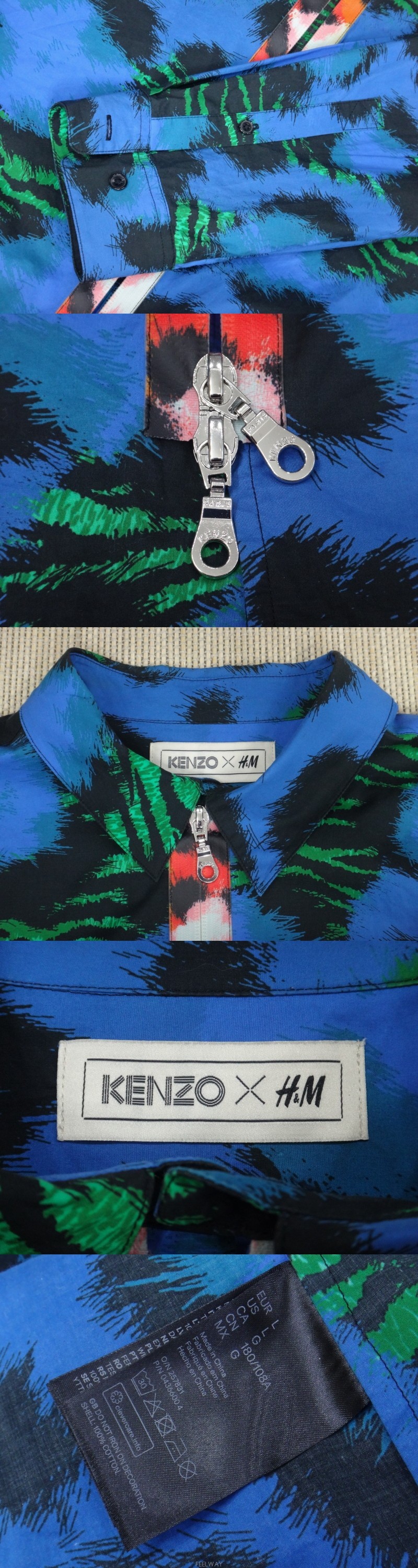 (105호) KENZO x H&M 콜라보레이션 남성 집업 셔츠 정품