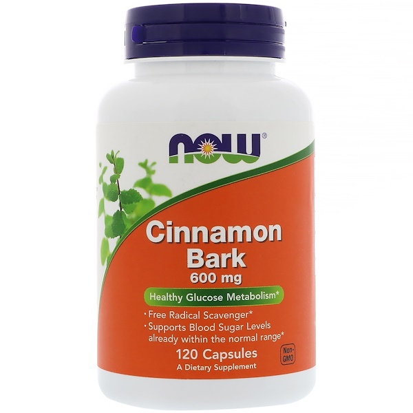 Now Foods, 시나몬 바크, 600 mg, 120 캡슐