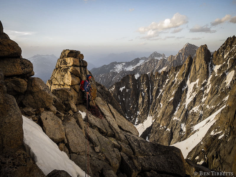 Misha at the start of the 600m of rappels at sunset…