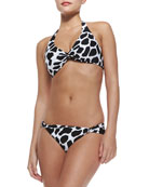 Ikat-Print Twisted Halter Top & Swim Bottom Ikat-Print Twisted Halter Top & Swim Bottom