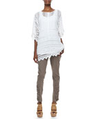 Morocco Crochet Easy Tunic, Long Slim-Fit Cotton Tank & Aksana Mixed Cargo Leggings Morocco Crochet Easy Tunic, Long Slim-Fit Cotton Tank & Aksana Mixed Cargo Leggings
