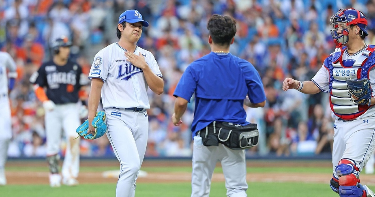 삼성, 패배 속의 위안…쇄골에 타구 맞은 삼성 양창섭 “검진 결과 특이사항 없음”