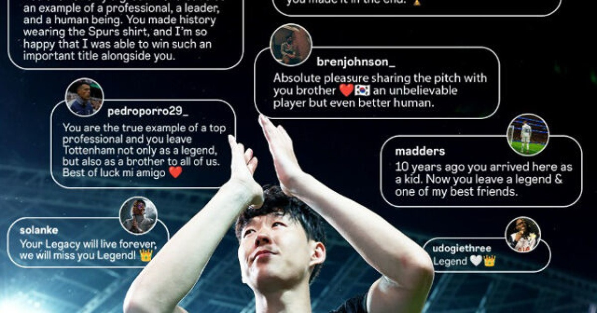 "옆을 봐도 쏘니가 없는 것이 정말 낯설다"…주장 손흥민 없는 토트넘 선수단, 감동적인 메시지