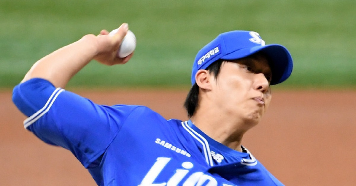 '이러니 토종 에이스' 원태인, 7이닝 3실점 호투에도 승리와 인연無…햄스트링 불편해도 '역투'