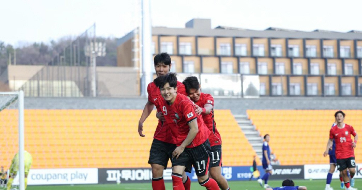 "정몽규 회장 격려→벤피카 TD 직관" 김지수 풀타임X양민혁 AS…해외파 앞세운 韓 U-23 대표팀, 日 U