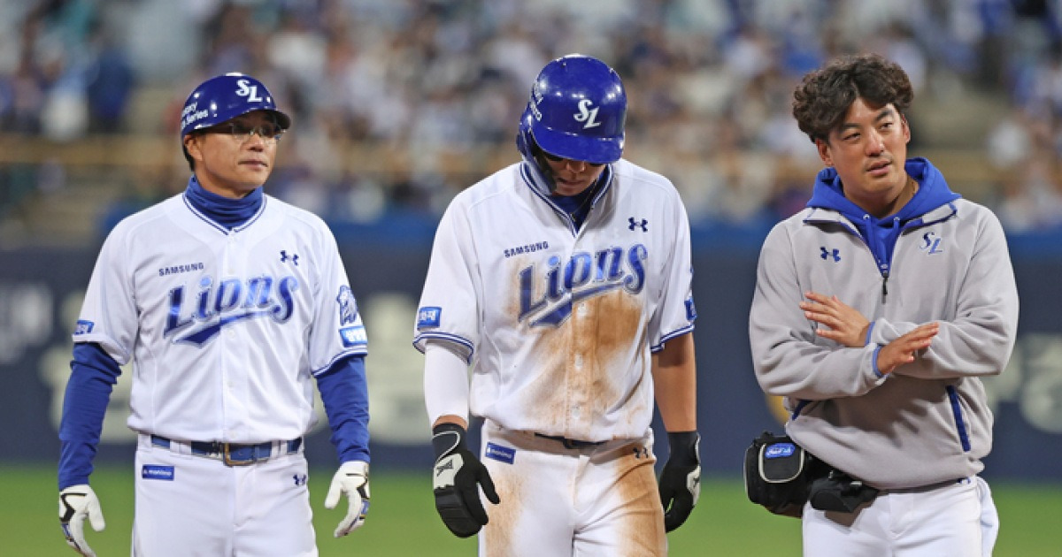 한화전 앞두고 ‘가을영웅’ 사라졌다…삼성 김영웅 햄스트링 부상, 3~4주 이탈 [SS메디컬체크]