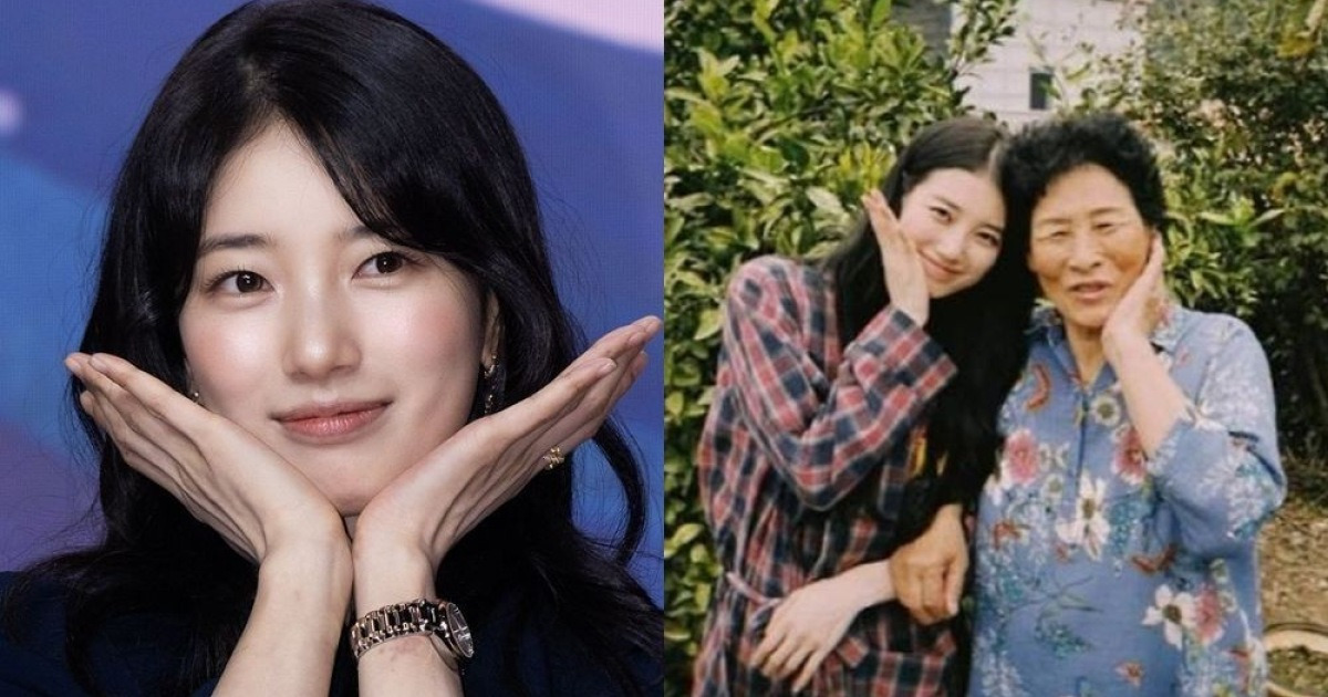 "미모는 유전" 수지, 외할머니 옆에서 활짝…쏙빼닮은 미모 [RE:스타]