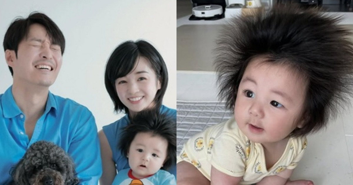 심형탁♥사야, 생후 7개월 子 머리숱이 '기네스북급'.."언제 자르냐" 고민 토로
