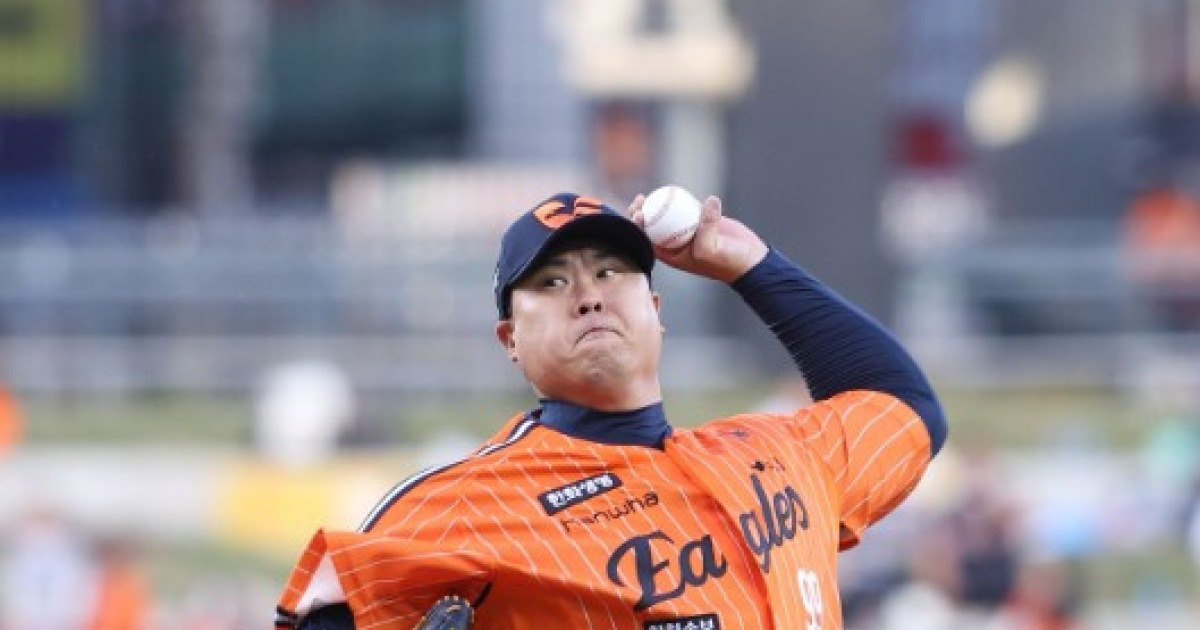 '10피안타' 뭇매 맞고 강판→정우주 승계주자 2실점...류현진 악전고투 5실점 패전 위기 [오!쎈 대