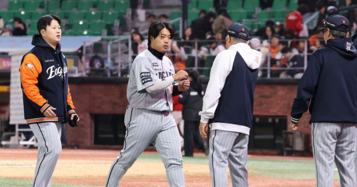 한화, 이보다 더 좋을 수 있나? "문동주 선발 역할 다하고, 강백호 홈런포까지" 김경문 감독 반겼