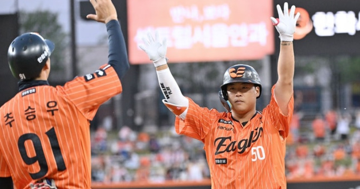 한화 야구가 2시간26분 만에 끝났어? 에르난데스 7이닝 대호투+강백호 5타점 폭발→투타 완벽 밸