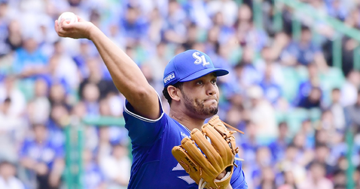 삼성 가라비토, '6이닝 7K 2자책' 호투에도 패전 위기