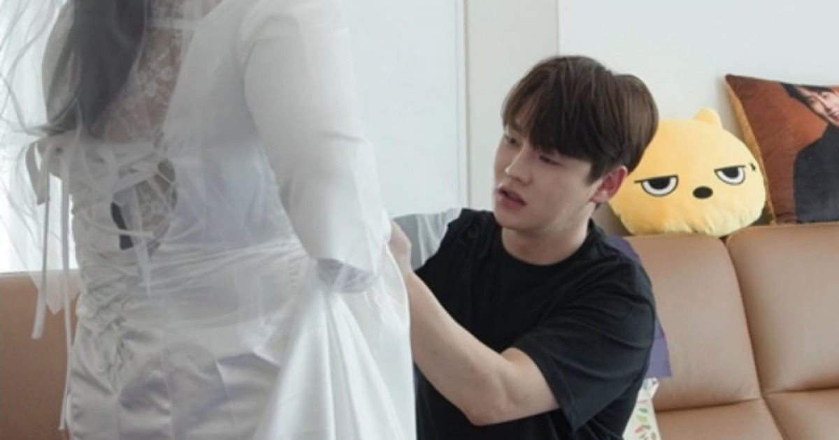 박서진, 웨딩드레스 손수 만들었다…"결혼하냐" 가족도 놀란 반응('살림남')