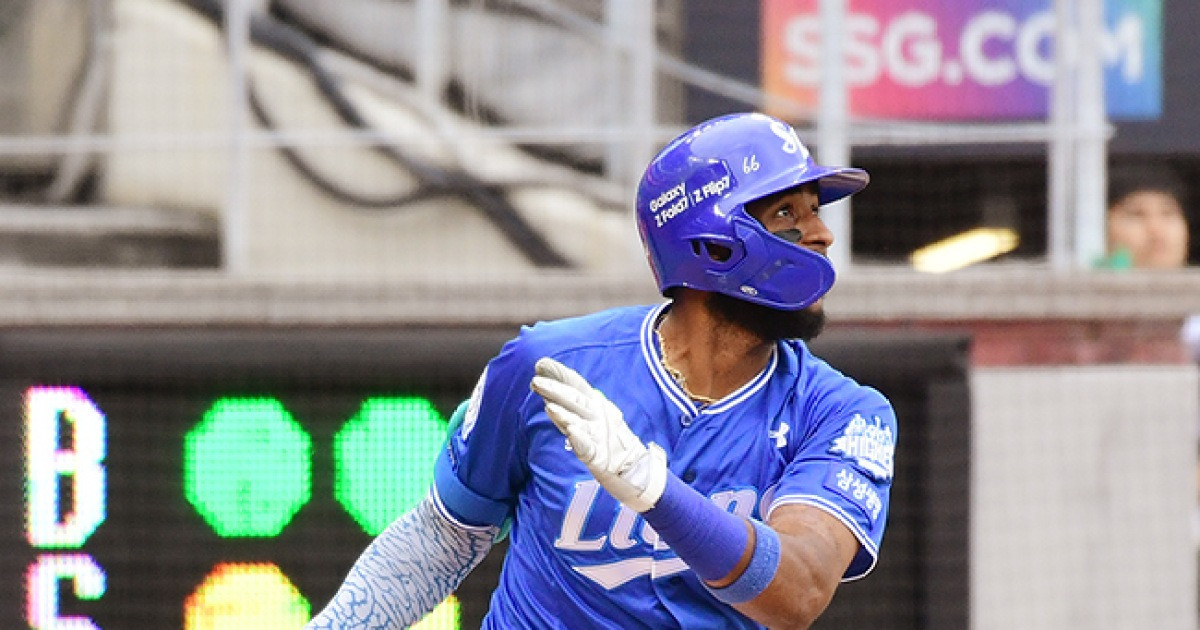 '구자욱 볼넷+디아즈 2루타+김지찬 적시타' 삼성, 4회에 2점 추가…5-0으로 리드 중