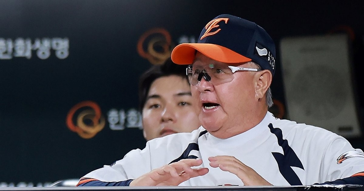 김경문 한화 감독의 격려…"동주야 할아버지 잘 모시고, 힘내자"