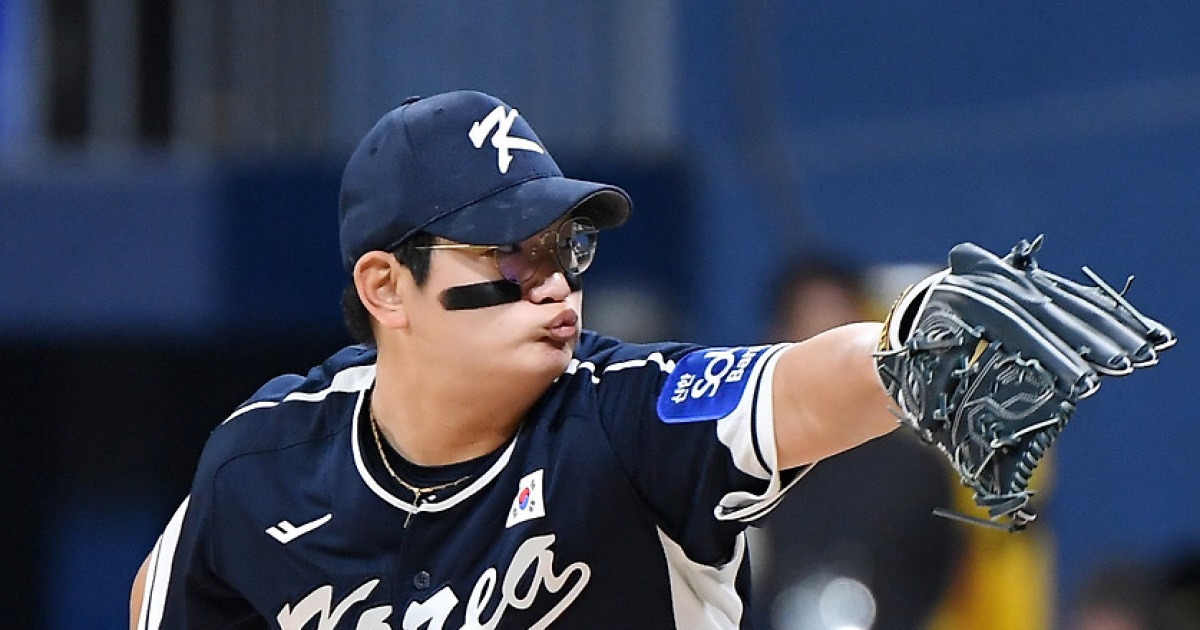 이틀간 한국 유일한 실점이 김서현... 류지현의 진단은 '지쳤다' 그러나 교체 이유는 투구수[고척