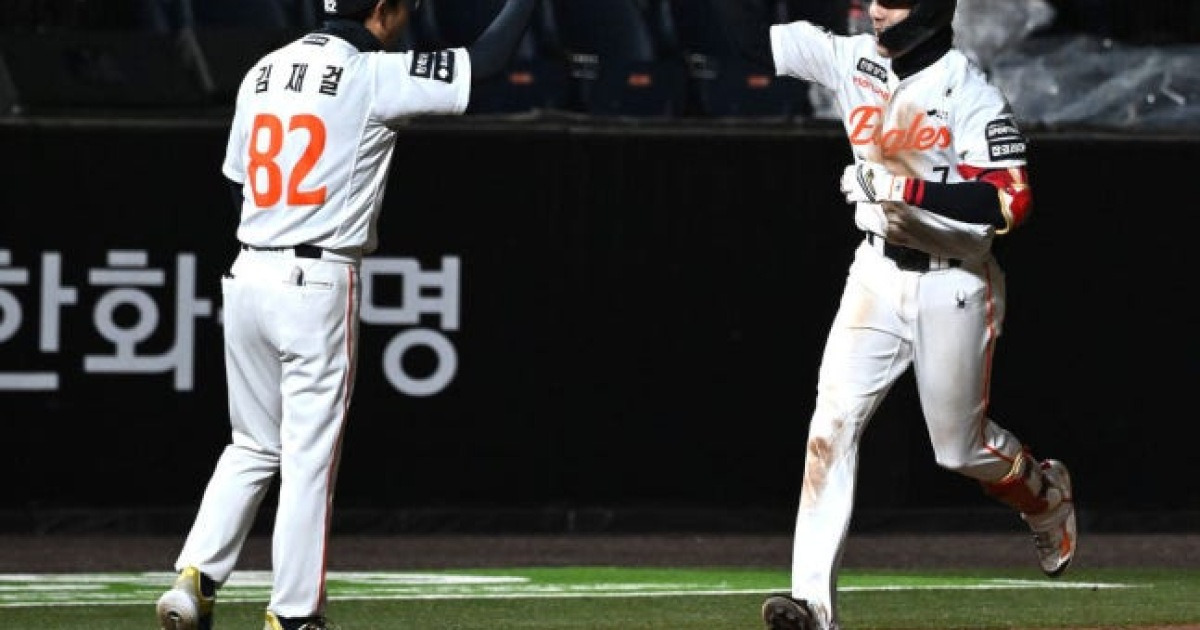 '심우준·강백호 타점 1-2위+노시환 드디어 안타' 6점 차도 포기 안 하는 한화 타자들