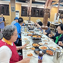 황산 1일차 저녁식사(김치전골, 고량주..