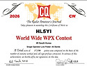 2026 CQ WPX CW AWARD