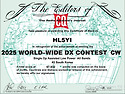 2025 CQ WW CW AWARD