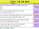 2024년 11월 산행예정지