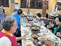 황산 1일차 저녁식사(김치전골, 고량주..