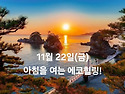 11월 22일(금)아침을 여는 건강한 에코힐링(글 전체보기는 글주소 클릭!)