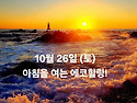 10월 26일(토)아침을 여는 건강한 에코힐링(글 전체보기는 글주소 클릭!)